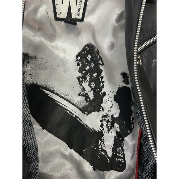 Wilson Leather Rocks Led Zeppelin Studded Biker Jacket M Distressed Punk Moto - Picture 12 of 16